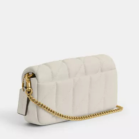 Coach Tabby Nappa Leather Crossbody Wristlet With Pillow Quilting in Chalk - Picture 3 of 14